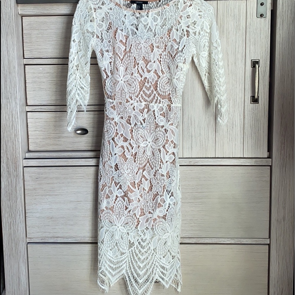 Forever 21 White Lace Midi Dress
